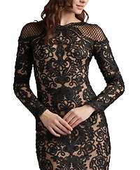 Tadashi Shoji Women's Nerra Embroidered Illusion Dress