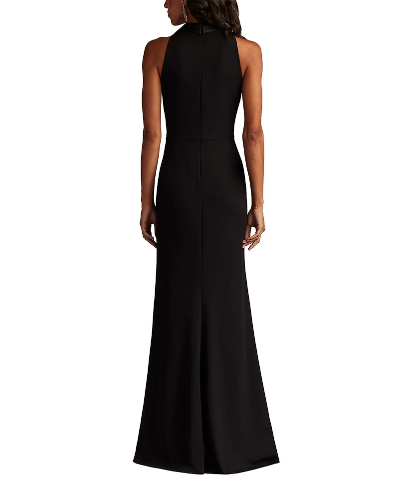 Tadashi Shoji Women's Neshia Halter Lapel Gown