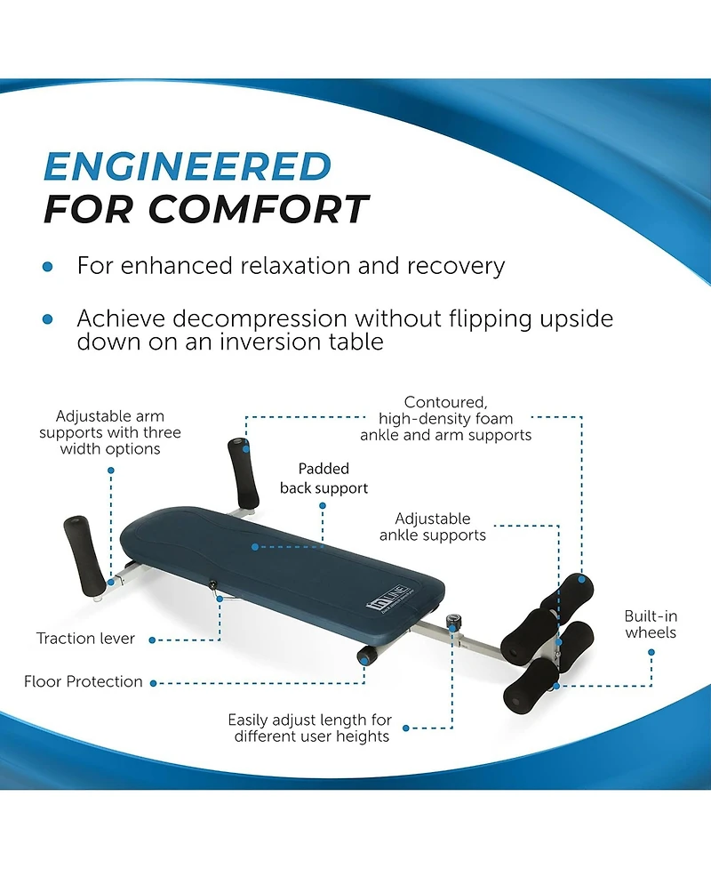 Stamina Products InLine Traction System Joints and Back Stretch Bench, Blue Gray