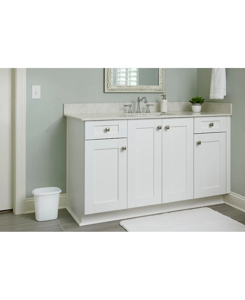 Rubbermaid 6 Quart Bedroom, Bathroom, and Office Wastebasket Trash Can, White