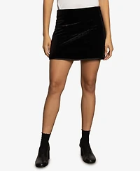Sanctuary Women's Quilted Velvet Stretch Mini Skirt