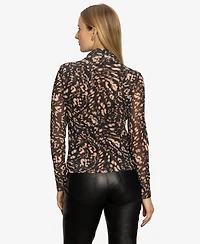 Sanctuary Women's Long Sleeve Mesh Mock Shirt