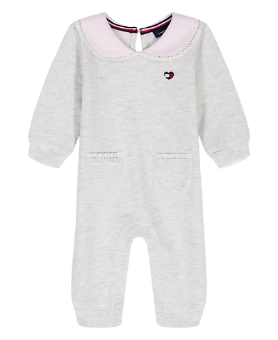 Tommy Hilfiger Baby Girls Oxford Peter Pan Collar Coverall