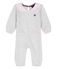 Tommy Hilfiger Baby Girls Oxford Peter Pan Collar Coverall