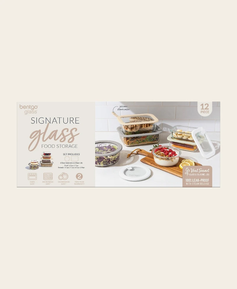 Bentgo Signature 12-Pc. Glass Food Storage Set