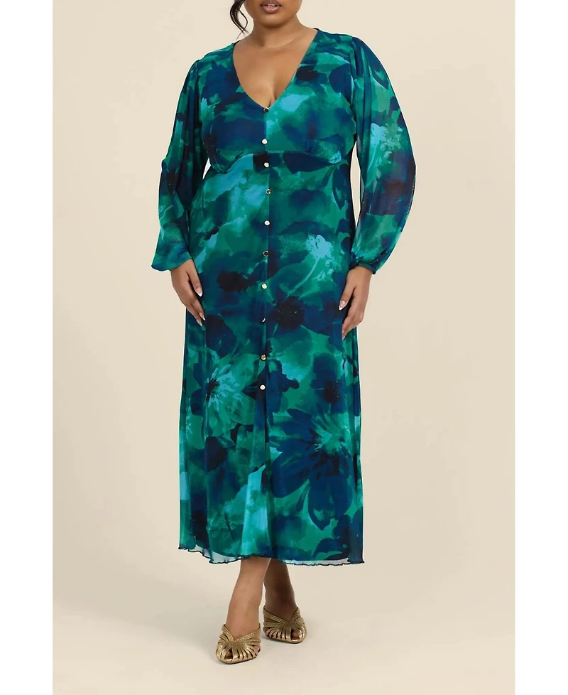 Fashion-szn Curve Women's Plisse Midi Dress