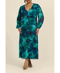 Fashion-szn Curve Women's Plisse Midi Dress