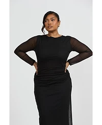Fashion-szn Curve Women's Curve Long Sleeved Midaxi Dress