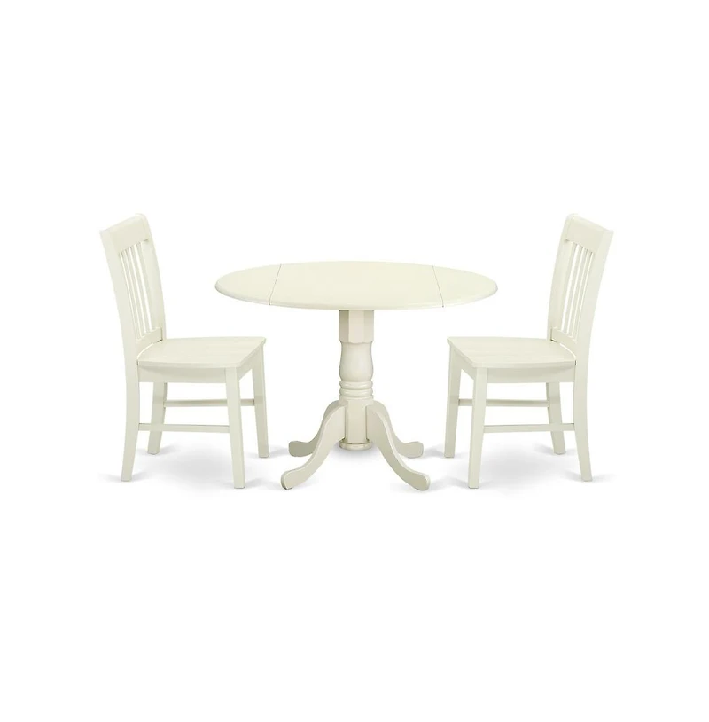 East West Furniture Dining Room Set Linen White