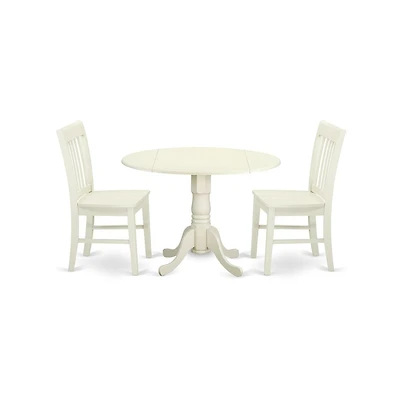 East West Furniture Dining Room Set Linen White
