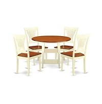 East West Furniture Dining Room Set Buttermilk & Cherry
