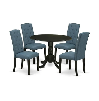 East West Furniture Dining Room Set Black