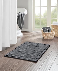 Madison Park Lasso Yarn-Dyed Cotton Chenille Bath Rug