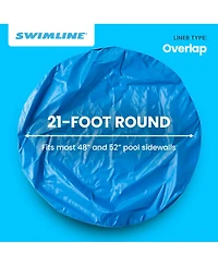 Swimline LI214820 21' Solid Blue Round Above Ground Swimming Pool Overlap Liner