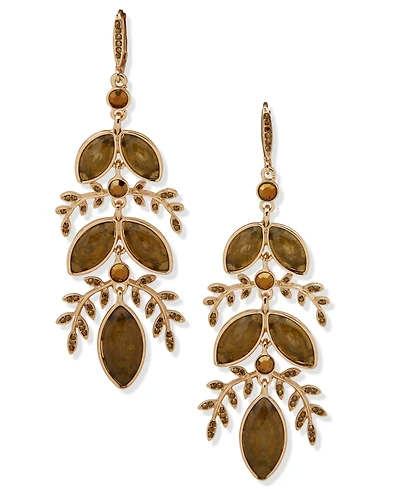 lonna & lilly Glass and Resin Stone Branch Linear Earrings