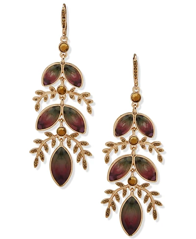 lonna & lilly Glass and Resin Stone Branch Linear Earrings