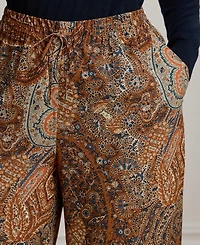 Lauren Ralph Plus Paisley Print Wide-Leg Pants
