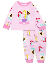 Ame Girls 2T-4T 2-Piece Disney Princess Top and Pants Pajama Set