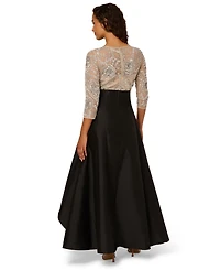 Adrianna Papell Women's Bead Taffeta Long Dress