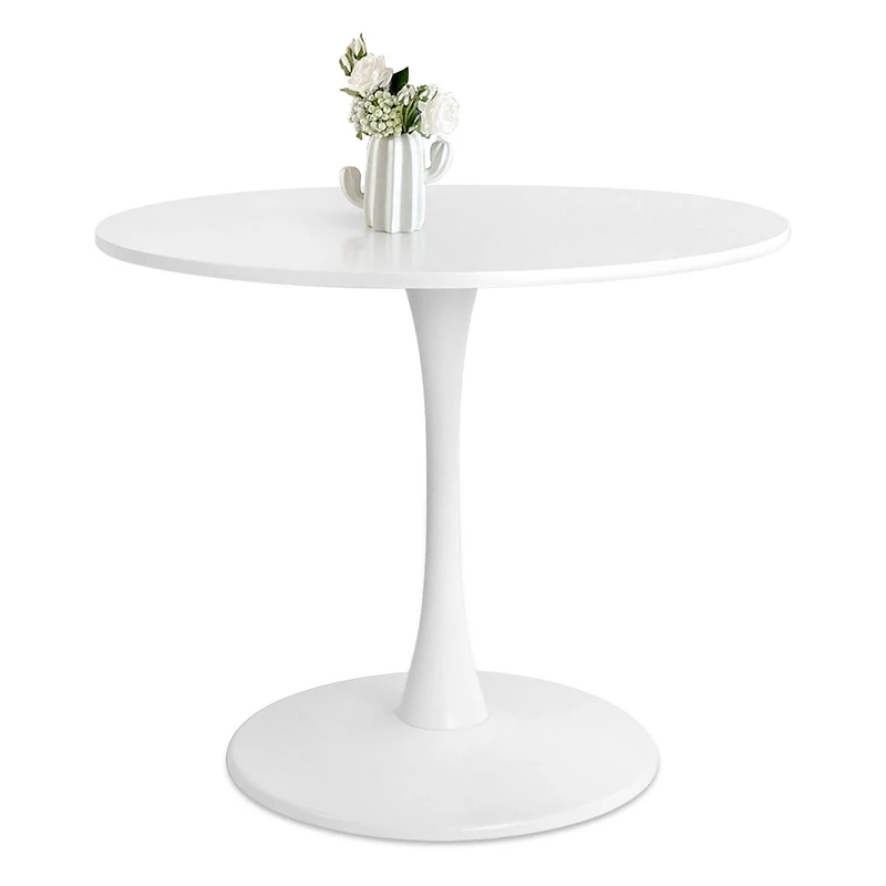 5-Piece Dining Set with 35.5" Round Table, 4 Upholstered Chairs Metal Legs, Ideal for Small Spaces-Maison Boucle