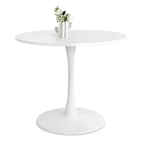 5-Piece Dining Set with 35.5" Round Table, 4 Upholstered Chairs Metal Legs, Ideal for Small Spaces-Maison Boucle