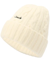 Coach Women's Embroidered Cable-Knit Beanie Hat