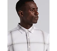 Perry Ellis Men's Long Sleeve Ombre Plaid Shirt