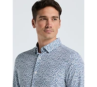 Perry Ellis Men's Long Sleeve Micro Floral Print Shirt
