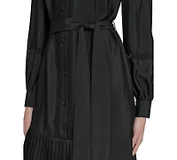 Eliza J Women's Pleated Shirt Dress
