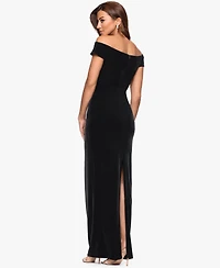 Xscape Petite Off-the-Shoulder Long Dress