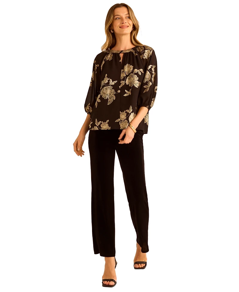 Sam & Jess Women's Printed Puff Sleeve Top