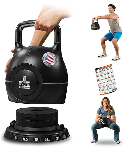 Lifepro Boulder Adjustable Kettlebell – 7-in-1 Weight Set (5–44 lb) with Quick-Select Dial for Full-Body Strength Training