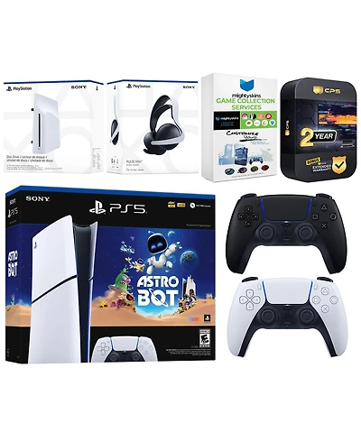 Sony PlayStation 5 Slim Digital Astro Bot Bundle with Disc Drive, Extra Controller, Pulse Elite Headset