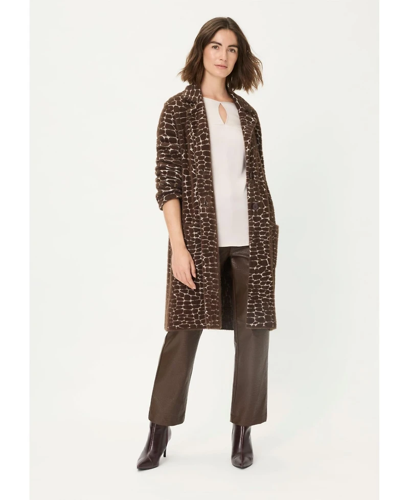 Olsen Women's Mona Fit Straight Leg Faux Croc Cropped Pant