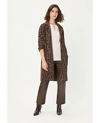Olsen Women's Mona Fit Straight Leg Faux Croc Cropped Pant