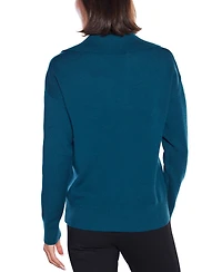 Belldini Women's Rhinestone-Trimmed Split-Neck Sweater