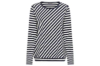Olsen Women's Embellished Diagonal Striped T-Shirt
