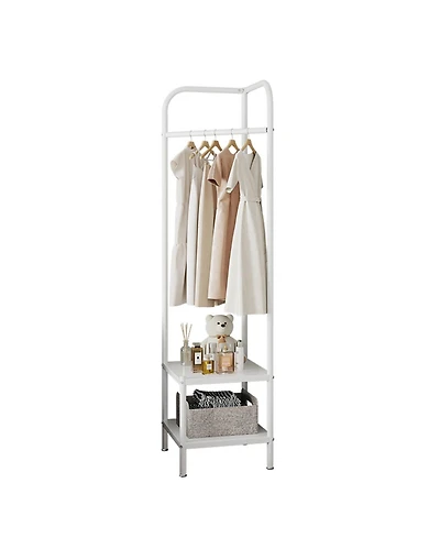 gaomon Entryway Corner Hall Tree Modern Entryway Coat Rack Metal Clothes Rack Freestanding Coat Organizer with Shelves Storage
