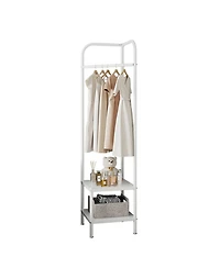 gaomon Entryway Corner Hall Tree Modern Entryway Coat Rack Metal Clothes Rack Freestanding Coat Organizer with Shelves Storage