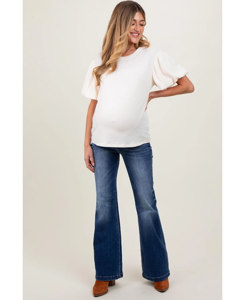 Pinkblush Maternity Navy Blue Washed Flare Jeans