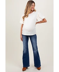 Pinkblush Maternity Navy Blue Washed Flare Jeans