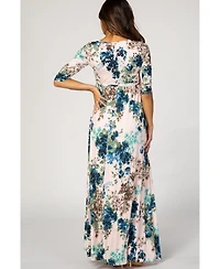 Pinkblush Maternity Light Pink Floral Sash Tie Maternity/Nursing Dress