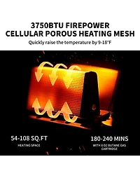 Naturehike 3 1 Portable Heater&Stove,50oz Outdoor Gas Stove,Camping Heaters,Heater Warming Stove,Adjustable Temperature,Over-Voltage Protection