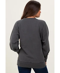 Pinkblush Maternity Black Vintage Wash French Terry Pullover