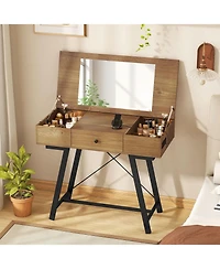 Volenca Vanity Desk with Flip Top Mirror Makeup Dressing Table