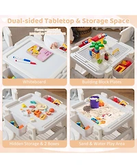 Gymax Convertible Baby Tall Chair 2-Tier Food Tray Feeding Chair for 18+ Month Olds