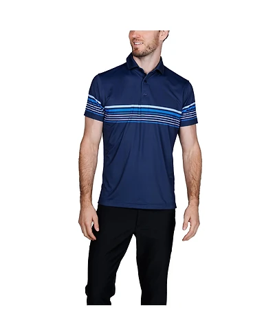 Tailorbyrd Men's Engineered Stripe Performance Polo