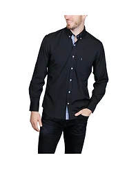 Tailorbyrd Men's Solid Melange Performance Long Sleeve Shirt