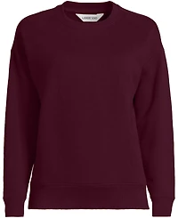 Lands' End Women's Relaxed Serious Sweats Long Sleeve Crewneck Sweatshirt