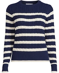 Lands' End Women's Tall Drifter Modern Cable Crew Sweater